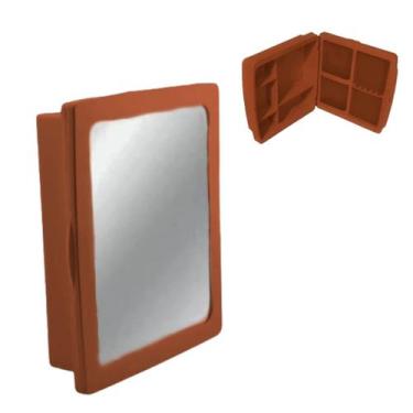 Imagem de Armário Banheiro Com Espelho Banheiro Plástico Armarinho Espelheira - 