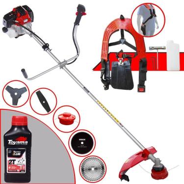 Imagem de Roçadeira Com Sistema Antivibração À Gasolina Toyama RT43-L 43cc 1,7HP 10.000rpm Multifuncional Completa Com 5 Opções de Cortes + ÓLEO TOYAMA 2 Tempos