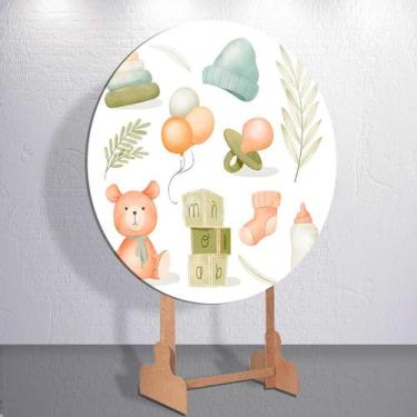 Imagem de Decoração infantil festa com painel redondo capa Baby Bebe Dormindo ta