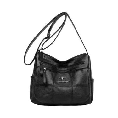 Imagem de Bolsa De Ombro De Couro Feminina Com Muitos Compartimentos Design 2024