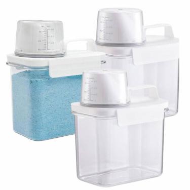 Imagem de Kit 3 Dispenser Pote Hermético Organizador Lavanderia 1,1L