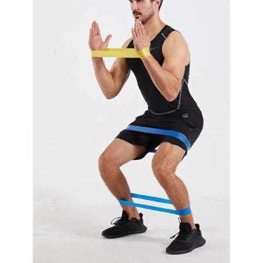 Imagem de Kit 5 faixas elásticas para exercícios treino yoga pilates e fisioterapia