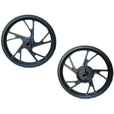 Imagem de Par aro rodão de liga leve modelo pé de galinha para CG 150 160 Titan Fan 150 160 uso disco dianteira