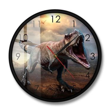 Imagem de Relógio de parede T-Rex Dinosaur Art Design Silent 35 cm de plástico