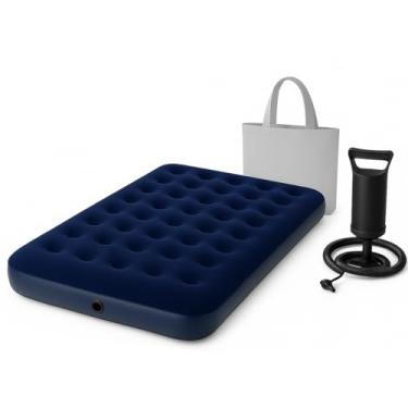 Imagem de Colchão Inflavel De Casal na cor Azul Com Bomba Multiuso + Bolsa - Teko