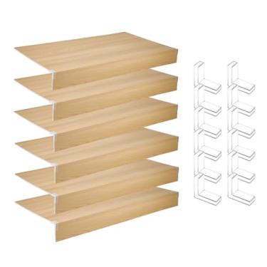 Imagem de Pacote com 6 capas de prateleira de arame, 83 cm x 49 cm de espuma de PVC (não madeira), capa removível para armário, capa de prateleira de despensa para casa e cozinha, decoração de armário