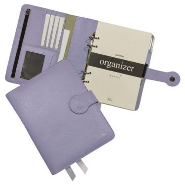 Imagem de Caderno Organizer Couro 127-R Raffai Couros, Lavanda