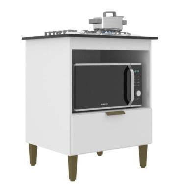 Imagem de Balcão para Cooktop 4 Bocas 1 Porta com Tampo 669 J Carvalho, Branco c