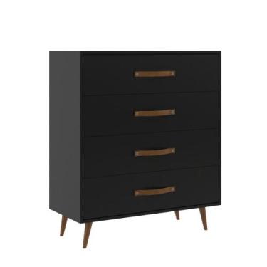 Imagem de Cômoda 4 Gavetas com Pés Pádua J Carvalho, Preto
