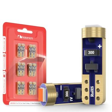 Imagem de Nakamichi Lâmpada LED T5 W2W 37 74 2721 para soquete PC74 PC37, 12V, chip SMD 2016, super brilhante, para painel, e iluminação interna automotiva (Giallo Âmbar, Pacote com 12)