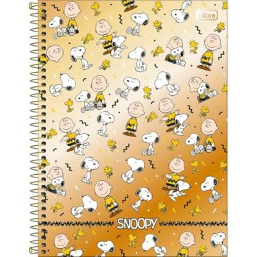 Imagem de Caderno Snoopy Cores Metalizados TILIBRA Universitário - 10 Matérias 160 Folhas (Dourado)