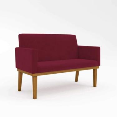 Imagem de Sofá Namoradeira Confortável Sala de Estar – Balaqui Decor Cor:marsala