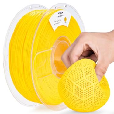 Imagem de AMOLEN Filamento de impressora 3D TPU 95A 1,75 mm, filamento amarelo básico TPU de alta dureza e resiliência, filamento 3D flexível de 1 kg, precisão dimensional +/- 0,02 mm, adequado para a maioria