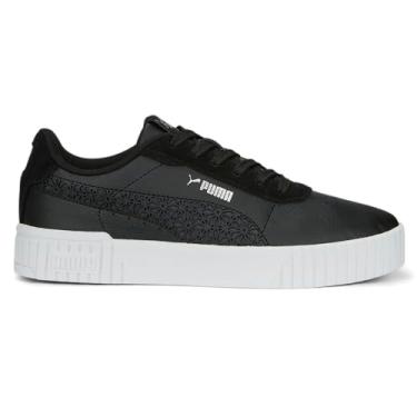 Imagem de PUMA Tênis feminino Carina 2.0 corte a laser com cadarço casual - preto, Preto, 35