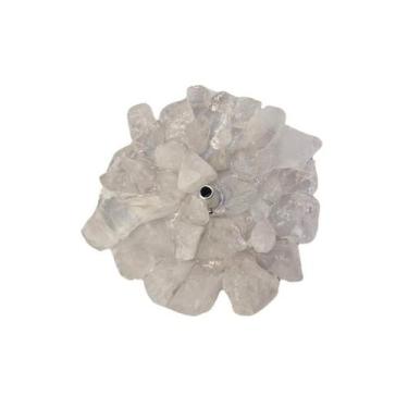 Imagem de Incensário Pedra Quartzo Cristal 8 Cm Natural Presente - Meta Atacado