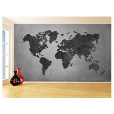 Imagem de Papel De Parede 3D Mapa Mundi Cimento Concreto 3,5M Nmu57 - Você Decor