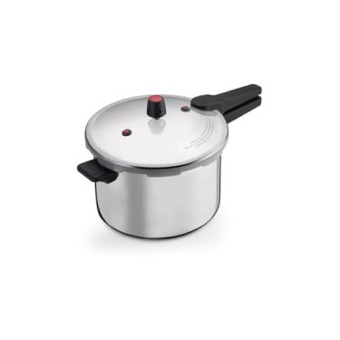 Imagem de Panela de Pressão 10 Litros, Alumínio Polido, 28x25x25cm, com Válvula de Segurança, INMETRO