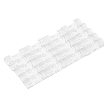 Imagem de 20 clipes de cabo adesivos, grampos autoadesivos para parede, TV, PC, laptop, luzes externas, plástico branco - sem perfuração, instalação em 7 segundos