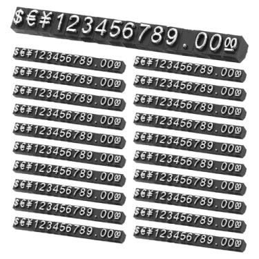 Imagem de PATIKIL Conjunto de 20 cubos de exibição de preços, suporte de etiqueta de preço ajustável, número removível, kit de bloco de dólar para sinalização de exibição de lojas de varejo de joias (preto