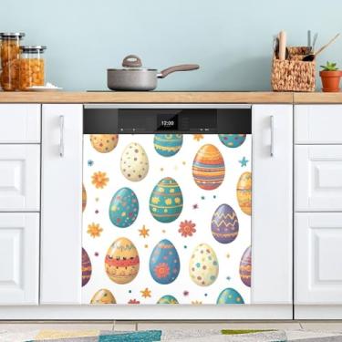 Imagem de ATTX Capa magnética de ovos de páscoa, 58,4 cm C x 66 cm A decoração da capa frontal da máquina de lavar louça, decalques de armário doméstico eletrodomésticos adesivos #46