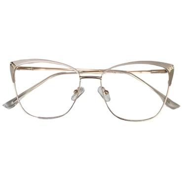 Imagem de Armação de Óculos Feminino Sem Grau TR+Metal Resistente