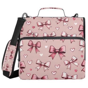 Imagem de ATTX Fichário vintage com zíper e alça acolchoada ajustável – bolsa para fichário com capacidade para 500 folhas com organizador de vários bolsos, serve para laptop de 30 cm #550