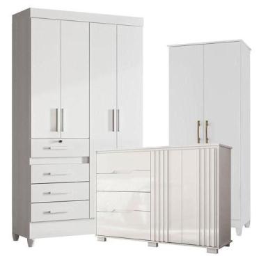 Imagem de Guarda Roupa Infantil Sobral Com Cômoda Texas E Armário Multiuso Jade 