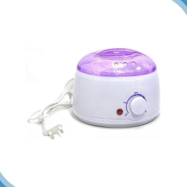 Imagem de Aquecedor de Cera Profissional, Bivolt, Branco e Roxo, 400ml, Base Removível, Controle de Temperatura, Potência 100W, 19,5x19,5x15cm