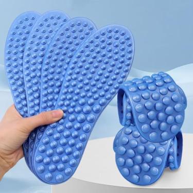 Imagem de 1 par de palmilhas de massagem 5D para alívio da fadiga dos pés, palmilha esportiva com absorção de choque, alta elasticidade, tamanho ajustável, tamanho da UE 35-36