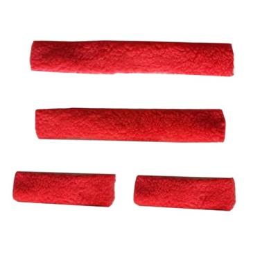 Imagem de oshhni Conjunto de 4 para cabresto de cavalo, acessórios para bridão, respiráveis, acolchoadas e confortáveis, conjunto de tubos macios para, Vermelho