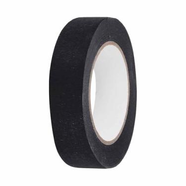 Imagem de HARFINGTON Fita adesiva colorida de 3,5 cm x 54,6 m, papel crepe, universal, fita adesiva colorida para pintura de arte, desenho faça você mesmo, selagem de etiquetagem artesanal, preta