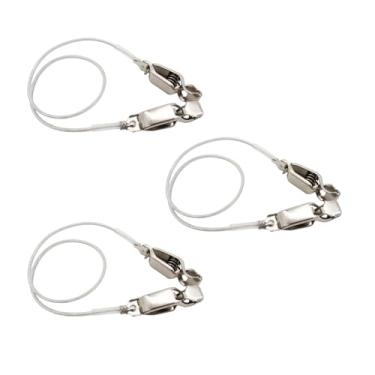 Imagem de TACHUNE Pacote com 3 cabos de máscara de esgrima para folha e sabre – Cordão de cabeça dupla transparente com clipes de aço inoxidável – Cabo de máscara elétrica aprovado pela competição – Antidobra