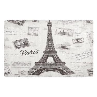 Imagem de STAYTOP Tapete de porta cinza da Torre de Paris, entrada externa, 81 x 50 cm, tapete de boas-vindas externo/interno, tapetes de banho fofos, capacho frontal antiderrapante para entrada, pátio, áreas