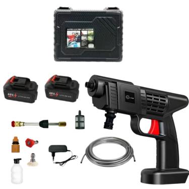 Imagem de Lavadora de Alta Pressão Portátil Sem Fio 2 Bateria 48V, Lava Jato Recarregável com Maleta e Acessórios, Bivolt com Maleta e Mangueira 3m – Bivolt, Multiuso Automotiva e Doméstica