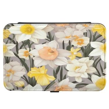 Imagem de Wassud Caixa de joias de viagem com flor amarela, mini organizador portátil de couro sintético para mulheres, meninas, noiva, porta-joias retangulares para brincos, anéis, colar e pulseiras