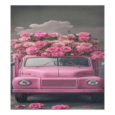 Imagem de Qilmy Dia dos Namorados Romântico Rosa Caminhão Lava-louças Capa Ímã 58 x 66 cm Porta Frontal Decorativas Capas de Geladeira Folha Magnética Adesivo Máquina de Lavar Louça Decalque Painel de Geladeira