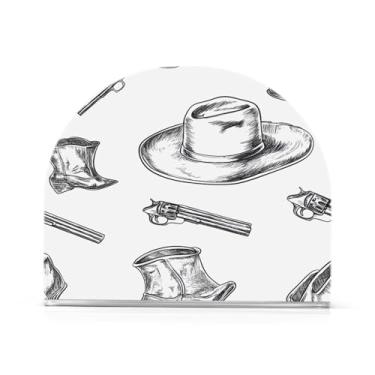 Imagem de xigua Chapéu de cowboy norte-americano e porta-guardanapos de arma para mesas - Porta-guardanapos para cozinha, porta-guardanapos de mesa, porta-guardanapos de coquetel, porta-guardanapos de papel481
