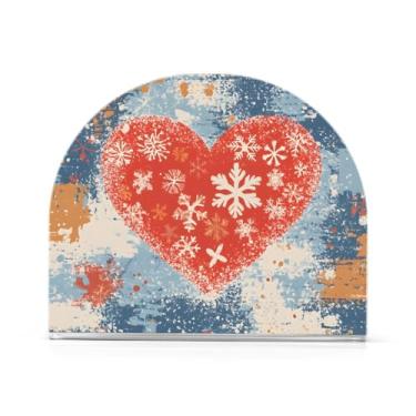 Imagem de Wassud Porta-guardanapos de acrílico coração vermelho, dispensador de guardanapos de papel moderno para mesa, cozinha, sala de jantar, bancada 1 peça (comporta 50-60 guardanapos)