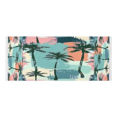 Imagem de Wassud Capas de lavadora e secadora de palmeiras de verão, protetor de lavadora com sacos de armazenamento, capa de geladeira à prova de poeira com bolsos para lavanderia doméstica, cozinha, 120 x 55