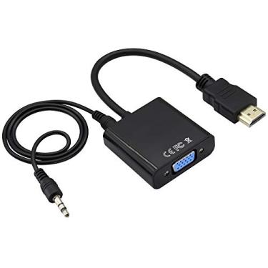 Imagem de Adaptador HDMI para VGA zdyCGTime com cabo de áudio de 3,5 mm Aux porta banhado a ouro conectores de áudio para computador, desktop, laptop, PC, monitor, projetor, HDTV, Chrome Book, Raspberry Pi, Roku, Xbox, VGA F/M