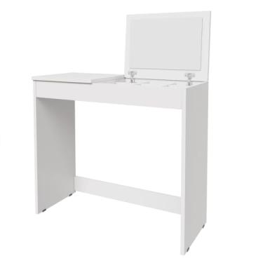 Imagem de Penteadeira Branca Com Espelho E Porta-Joias(Branca)