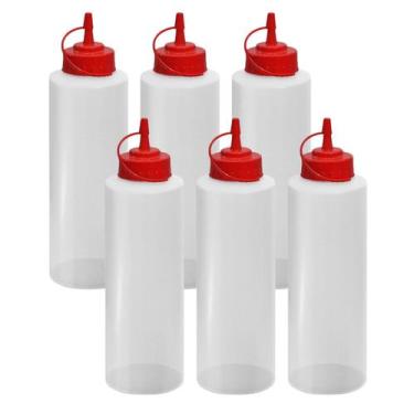 Imagem de Kit 6 Bisnagas Grande Flexível 1 Litro Molhos Katchup Mostarda Maiones