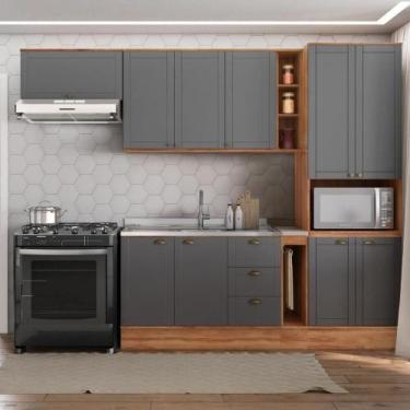 Imagem de Cozinha Completa Milla Armário E Balcão Nog-cinza Carraro - MÓVEIS CAR