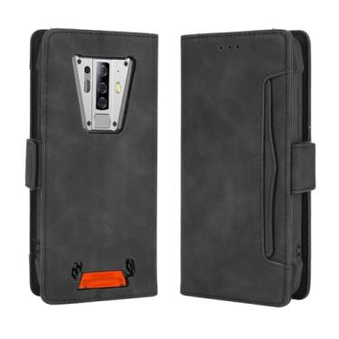 Imagem de Capa para Blackview BV6900,Retro magnético Flip Case,Design de carteira de couro PU com slots de cartão removíveis -Black