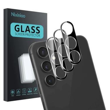 Imagem de Nixinioo Pacote com 3 protetores de lente de câmera para Samsung Galaxy S23 Fe, vidro temperado, antiimpressões digitais, dureza 9H, resistente a arranhões, fácil de instalar, sem bolhas, clareza HD