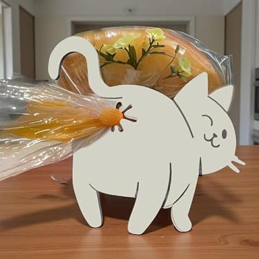 Imagem de Pacote com 3 clipes de vedação de silicone para bunda de gato, fechos herméticos reutilizáveis para lanches (10 x 9 cm) para batatas fritas, biscoitos, café, organização de despensa de cozinha