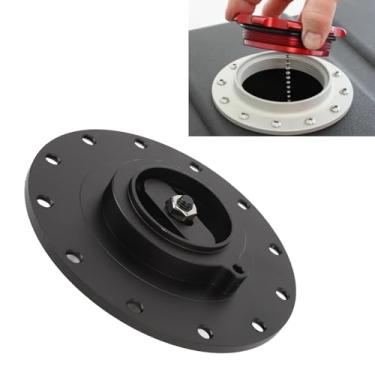 Imagem de Tampa de Gás de Célula de Combustível de Preenchimento Fácil de Alumínio de Boleto de 160 Mm Com Tampão e Junta de 12 Furos para Furos de Parafuso de 5,343 pol. - Design à Prova
