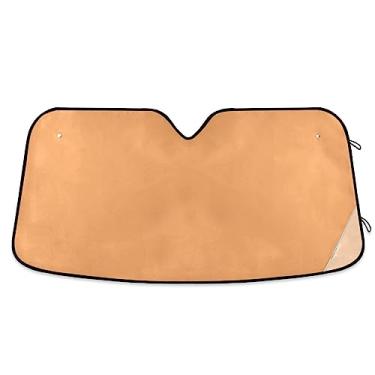 Imagem de Sombra de para-brisa marrom areia dobrável, protetor solar de para-brisa, proteção UV persiana dobrável para janela de carro, para-sol para caminhão, acessórios de carro