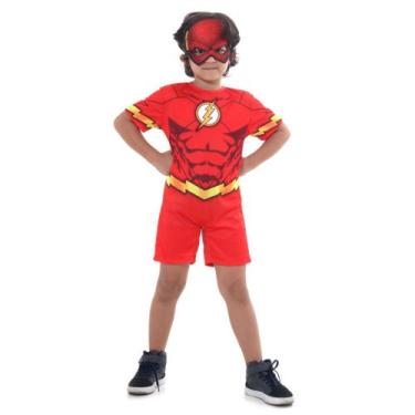 Imagem de Fantasia Flash Curto Infantil - Liga da Justiça - Original - DC Comics