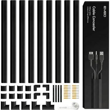 Imagem de Capas de cabos para fios na parede - Escondedor de cabos de gerenciamento de cabos de 381 cm - Escondedores de cabos para TV na parede - corretivo de cabos pintável - Capas de arame para cabos - 10X